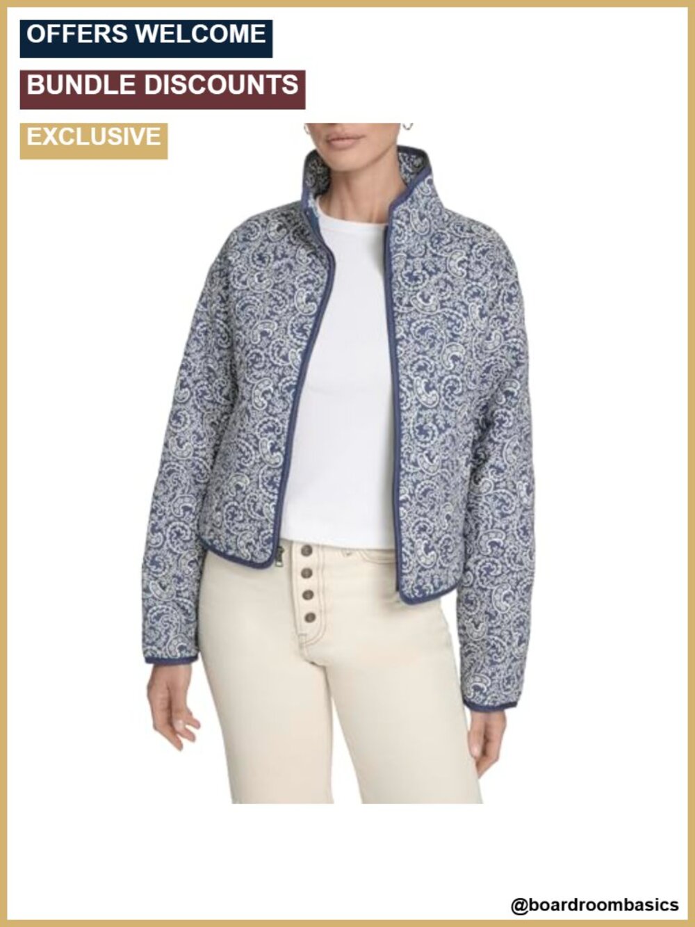 Quilted Diamond Cotton Lightweight Jacket with Hood